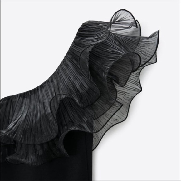 🥰🥰ZARA Organza Asymmetrical One Shoulder Dress🥰🥰 - Picture 5 of 12